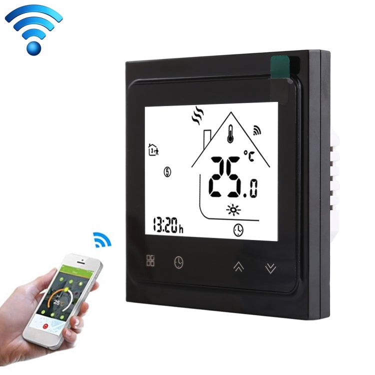 BHT-002GALW 3A Load Water Heating Type LCD Digital Heating Room Thermostat with Time Display, WiFi Control(Black) - Indoor Thermometer by PMC TechLife | Online Shopping South Africa | PMC TechLife