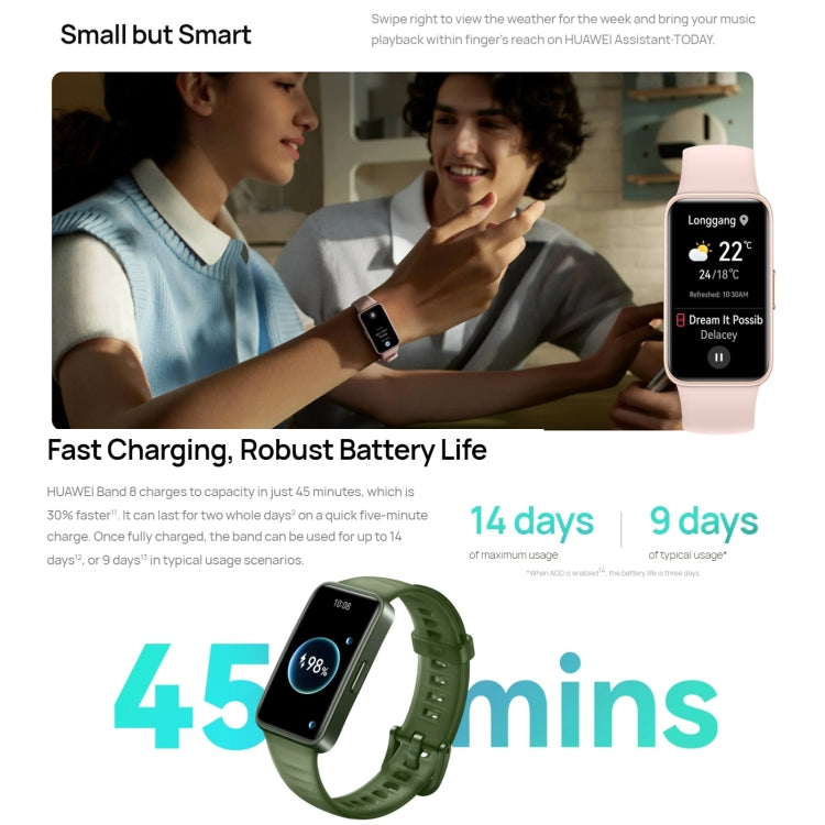 HUAWEI Band 8 Standard 1.47 inch AMOLED Smart Watch, Support Heart Rate / Blood Pressure / Blood Oxygen / Sleep Monitoring(Black) - Wearable Devices by Huawei | Online Shopping South Africa | PMC Jewellery