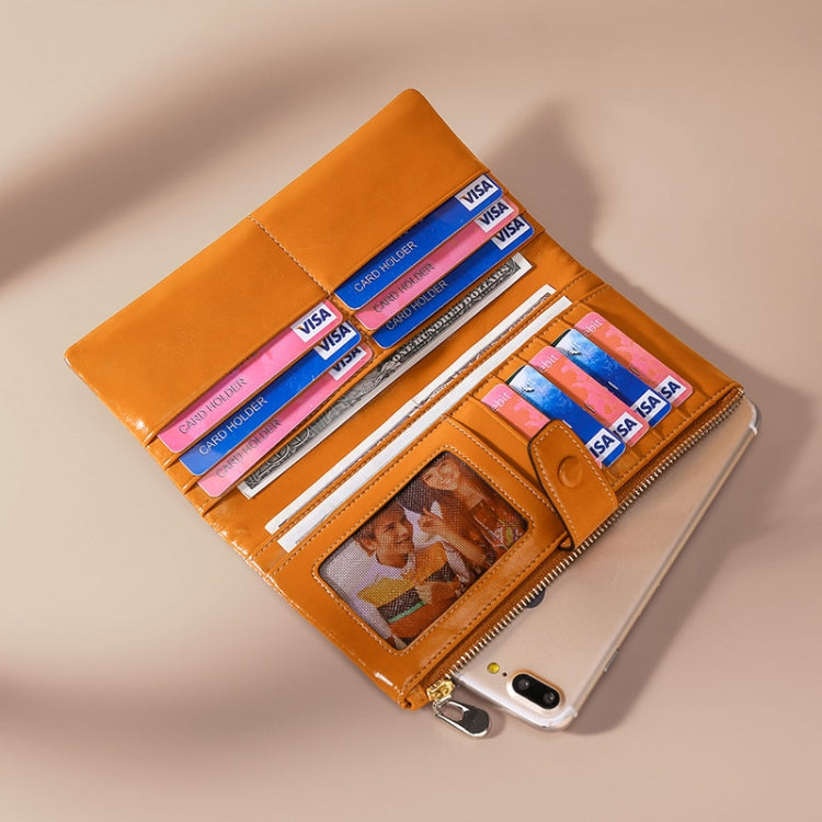 TP-189 Oilskin Leather Multi-functional Zipper RFID Leather Wallet(Red) - Antimagnetic RFID Package by PMC TechLife | Online Shopping South Africa | PMC TechLife | Buy Now Pay Later Mobicred