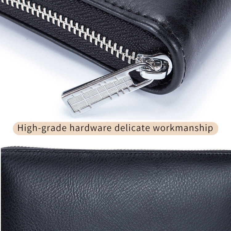 Two-Layer Cowhide Leather Organ Card Holder Multiple-Card RFID Anti-Theft Wallet Bag(Black) - free shipping - PMC TechLife - Order now!