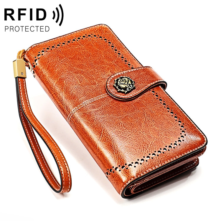 3556 Large Capacity Long Multi-function Anti-magnetic RFID Wallet Clutch for Ladies with Card Slots (Brown) - Antimagnetic RFID Package by PMC TechLife | Online Shopping South Africa | PMC TechLife | Buy Now Pay Later Mobicred