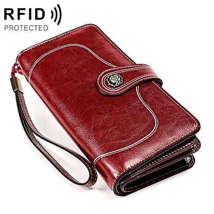 3555 Large Capacity Long Multi-function Anti-magnetic RFID Wallet Clutch for Ladies with Card Slots (Red) - Antimagnetic RFID Package by PMC Jewellery | Online Shopping South Africa | PMC Jewellery | Buy Now Pay Later Mobicred