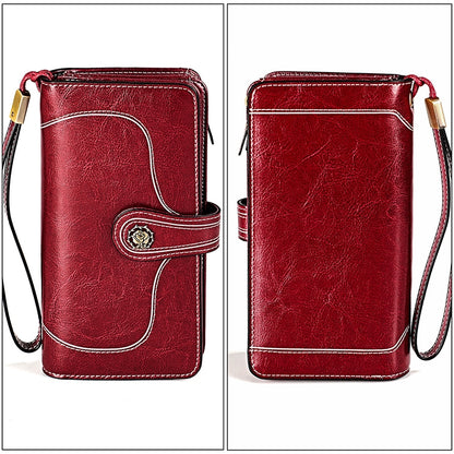 3555 Large Capacity Long Multi-function Anti-magnetic RFID Wallet Clutch for Ladies with Card Slots (Red) - Antimagnetic RFID Package by PMC Jewellery | Online Shopping South Africa | PMC Jewellery | Buy Now Pay Later Mobicred