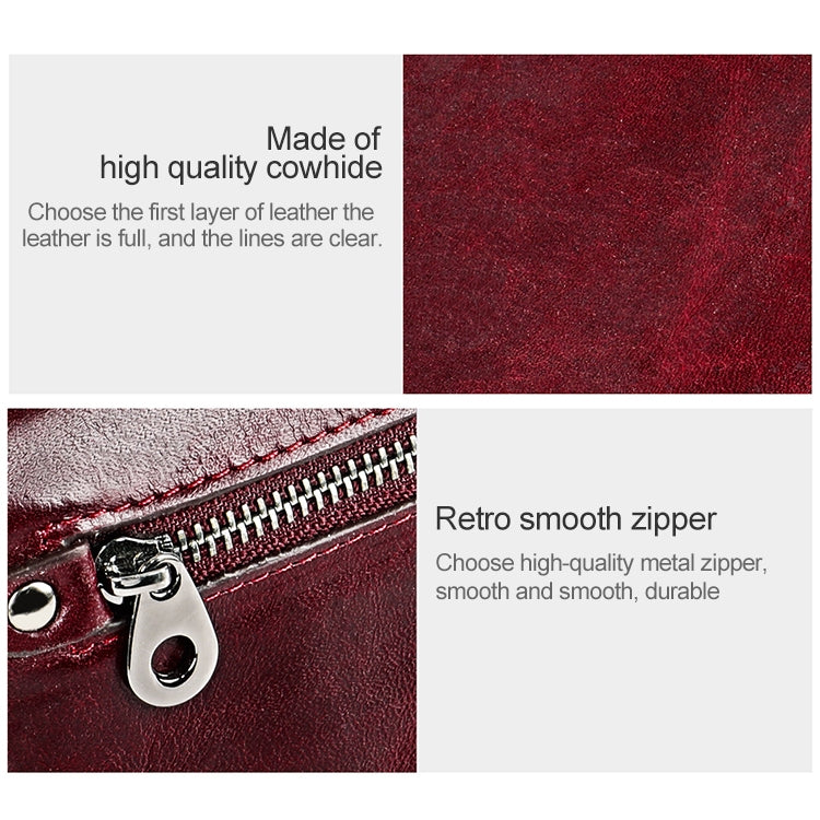 3559 Antimagnetic RFID Multi-function Zipper Retro Top-grain Leather Lady Purse Wallet (Blue) - free shipping - PMC TechLife - Order now!