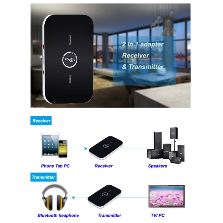 B6 Bluetooth 2 in 1 Audio Receiver / Transmitter Music Sound Adapter - Audio Receiver Transmitter by PMC TechLife | Online Shopping South Africa | PMC TechLife