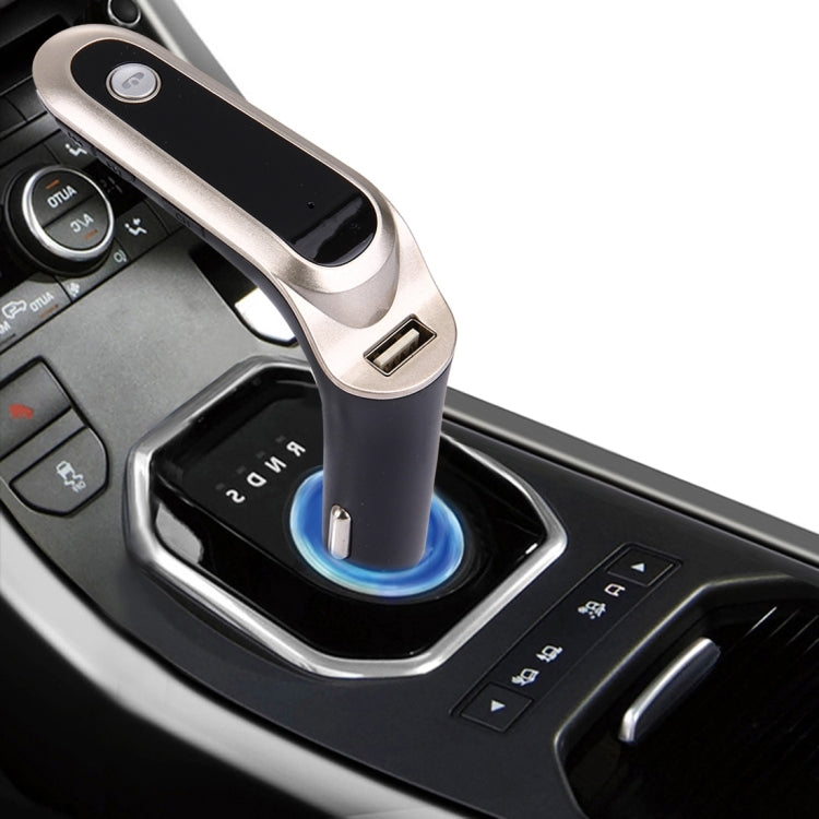 CARS7 Bluetooth Car Charger with Digital Display for Mobile Phone(Gold) - Car Charger by PMC TechLife | Online Shopping South Africa | PMC TechLife