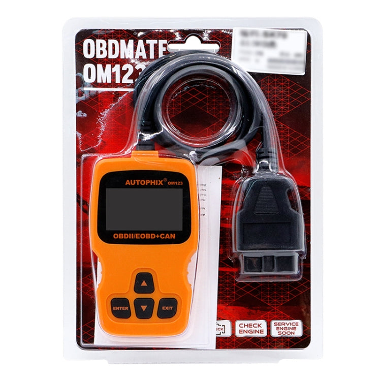 AUTOPHIX OM123 Car Portable OBD2 Scanner Car Diagnostic Tool OBD 2 Automotive Scanner EOBD Code Reader (Orange) - Code Readers & Scan Tools by PMC TechLife | Online Shopping South Africa | PMC TechLife