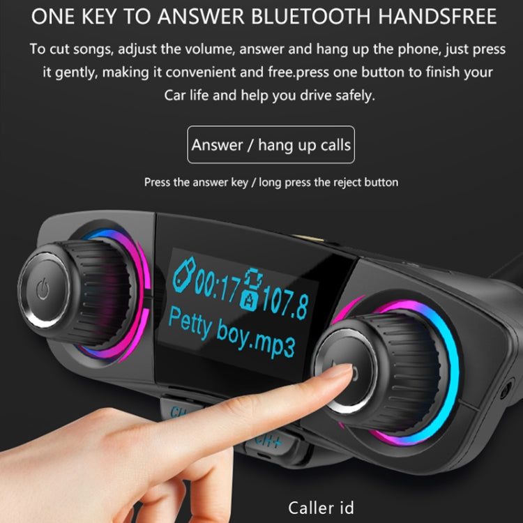 BT06 Dual USB Charging Smart Bluetooth 4.0 + EDR FM Transmitter MP3 Music Player Car Kit with 1.3 inch LED Screen, Support Bluetooth Call, TF Card & U Disk - Bluetooth Car Kits by PMC Jewellery | Online Shopping South Africa | PMC Jewellery | Buy Now Pay Later Mobicred