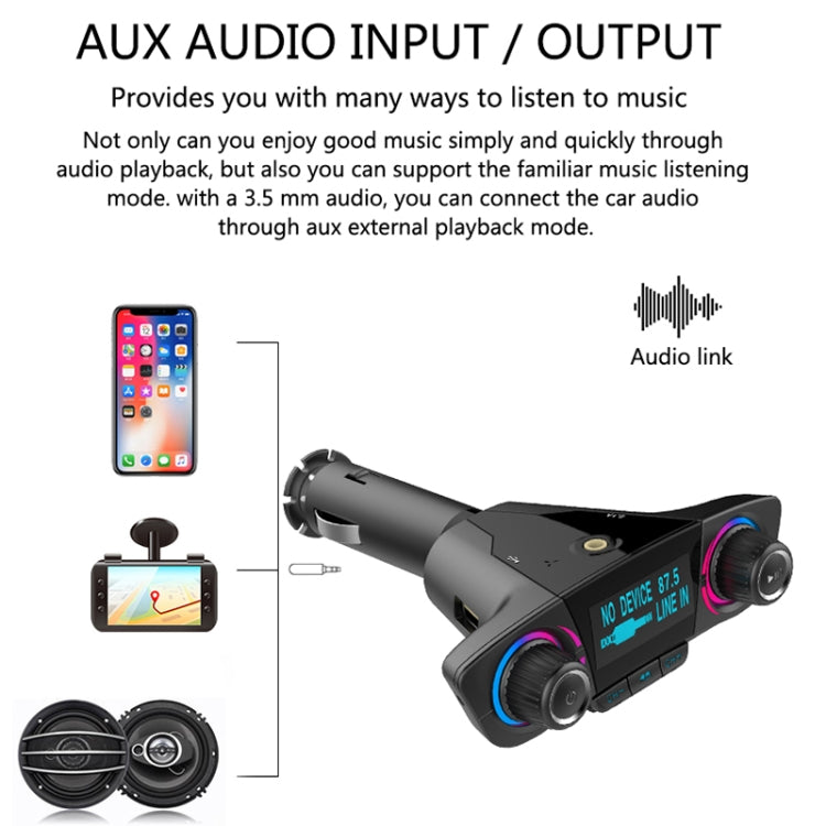 BT06 Dual USB Charging Smart Bluetooth 4.0 + EDR FM Transmitter MP3 Music Player Car Kit with 1.3 inch LED Screen, Support Bluetooth Call, TF Card & U Disk - Bluetooth Car Kits by PMC Jewellery | Online Shopping South Africa | PMC Jewellery | Buy Now Pay Later Mobicred