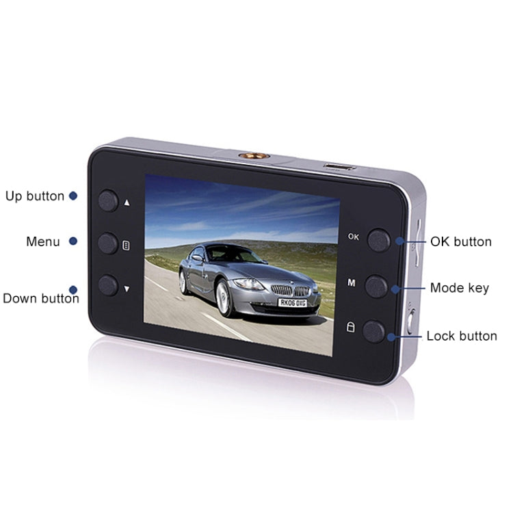 K6000 2.3 inch 140 Degrees Wide Angle Full HD 720P Video Car DVR, Support TF Card (32GB Max) / Motion Detection, with 2 Night Vision Fill Lights - Car DVRs by PMC Jewellery | Online Shopping South Africa | PMC Jewellery