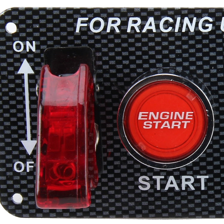 Racing Car Ignition Switch Panel Engine Start Start Push Button LED Racing Toggle Switch 12V Carbon Fiber Panel Multi-function Automatic Ignition Switch for Racing Cars - Car Switches by PMC TechLife | Online Shopping South Africa | PMC TechLife | Buy Now Pay Later Mobicred