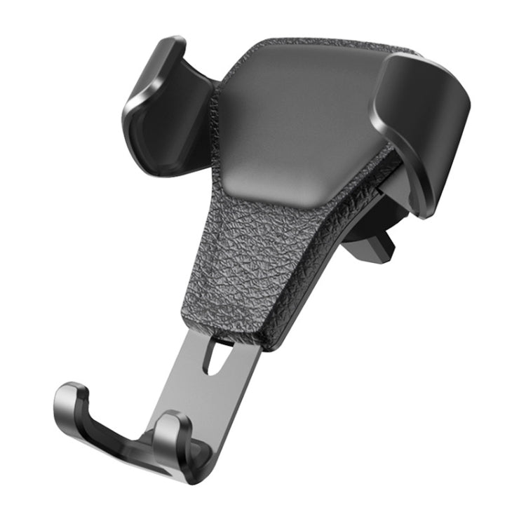 Litchi Texture Gravity Car Mount Phone Holder (Black) - Car Holders by PMC TechLife | Online Shopping South Africa | PMC TechLife