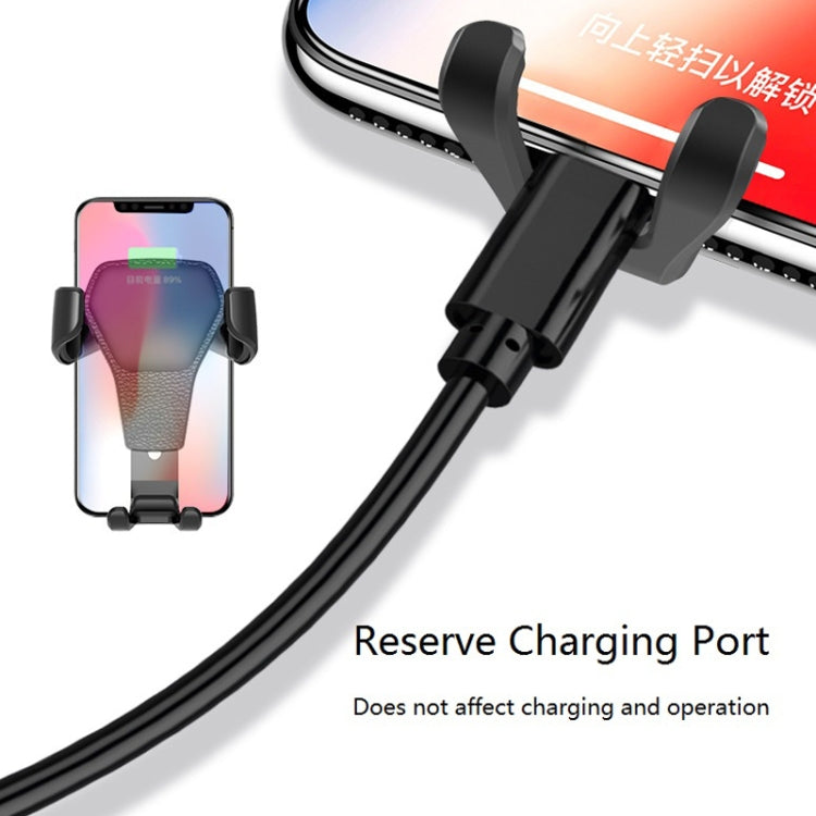 Litchi Texture Gravity Car Mount Phone Holder (White) - Car Holders by PMC TechLife | Online Shopping South Africa | PMC TechLife