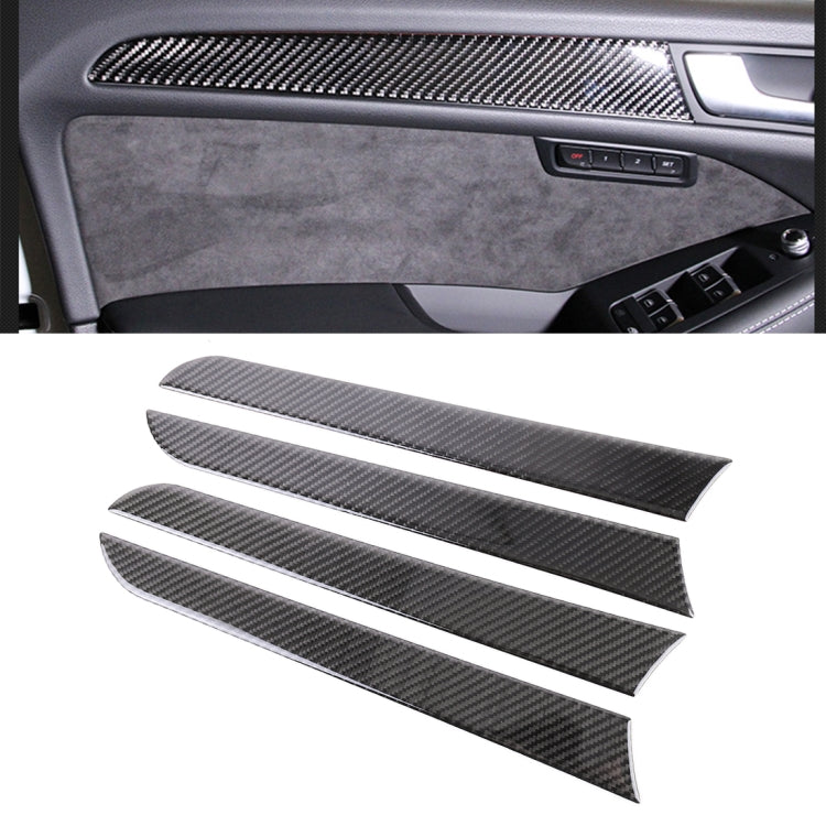 4 PCS Car Carbon Fiber Inner Door Panel Decorative Sticker for Audi A4L / A5 / Q5 - Car Interior Mouldings by PMC Jewellery | Online Shopping South Africa | PMC Jewellery