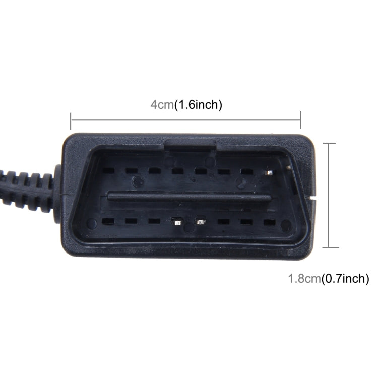 Car Auto 16Pin OBD Charging Cable Micro USB Power Adapter for GPS Tablet E-dog Phone, Cable Length: 2m - DIY Modified Charger by PMC TechLife | Online Shopping South Africa | PMC TechLife