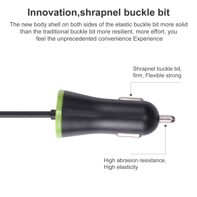 17W 3.4A Mini USB Car Charger with USB-C / Type-C Spring Cable - Car Charger by PMC TechLife | Online Shopping South Africa | PMC TechLife