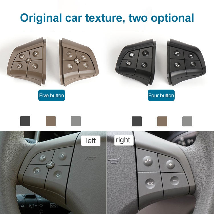 Car Left Side 5-button Steering Wheel Switch Buttons Panel 1648200010 for Mercedes-Benz W164, Left Driving (Black) - free shipping - PMC TechLife - Order now!