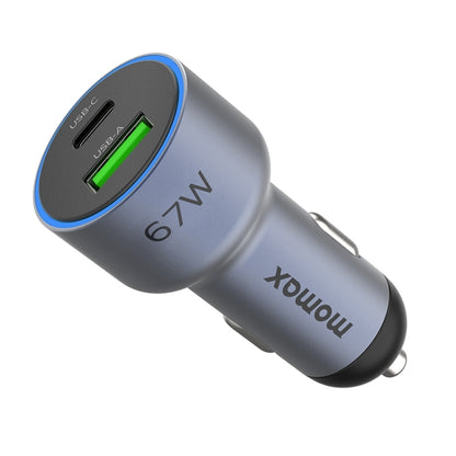 MOMAX UC16E 67W USB-C / Type-C + USB Dual Ports Car Charger - Car Charger by MOMAX | Online Shopping South Africa | PMC Jewellery | Buy Now Pay Later Mobicred