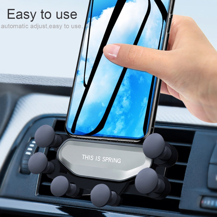 Car Air Outlet Six-claw Gravity Mobile Phone Holder Bracket (Red) - Car Holders by PMC TechLife | Online Shopping South Africa | PMC TechLife