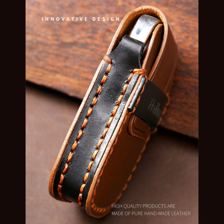 Hallmo Car Cowhide Leather Key Protective Cover Key Case for Hyundai IX35 A Style(Brown) - free shipping - PMC TechLife - Order now!