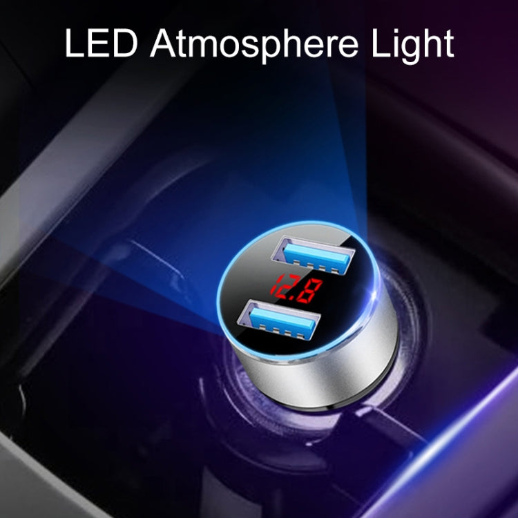 JMG-C016A 5 PCS 5V 3.1A Car Dual USB Charger with LED Display(Blue) - free shipping - PMC TechLife - Order now!