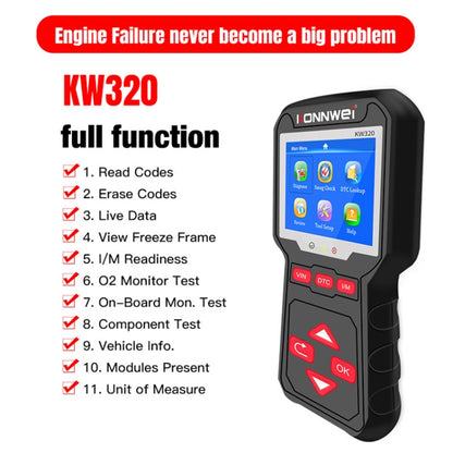 KONNWEI KW320 Car OBD2 Fault Diagnosis Tool - Code Readers & Scan Tools by KONNWEI | Online Shopping South Africa | PMC Jewellery | Buy Now Pay Later Mobicred