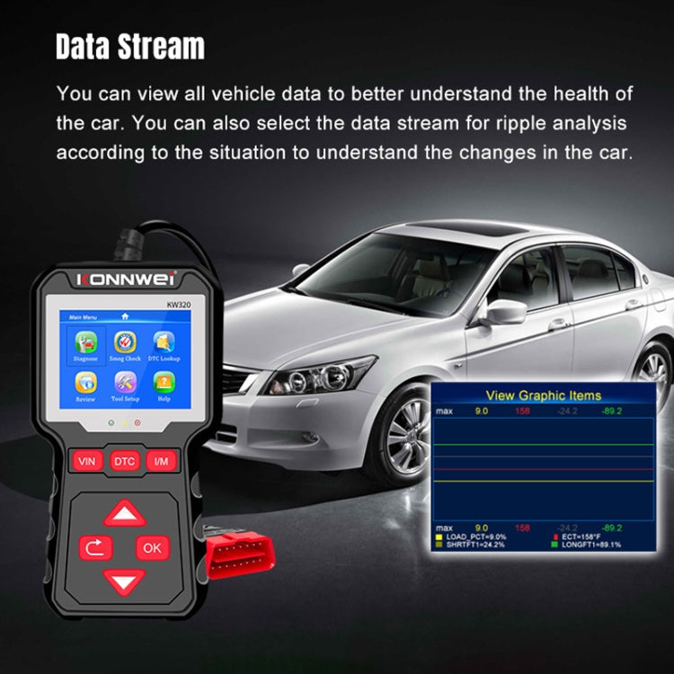 KONNWEI KW320 Car OBD2 Fault Diagnosis Tool - Code Readers & Scan Tools by KONNWEI | Online Shopping South Africa | PMC Jewellery | Buy Now Pay Later Mobicred