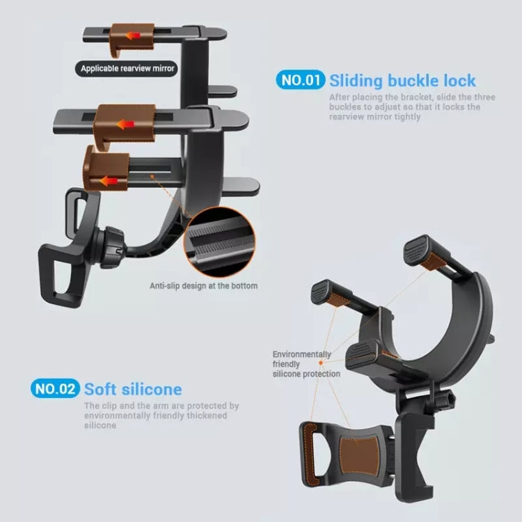 Car Rearview Mirror Phone Holder Universal Navigation Bracket - Car Holders by PMC TechLife | Online Shopping South Africa | PMC TechLife