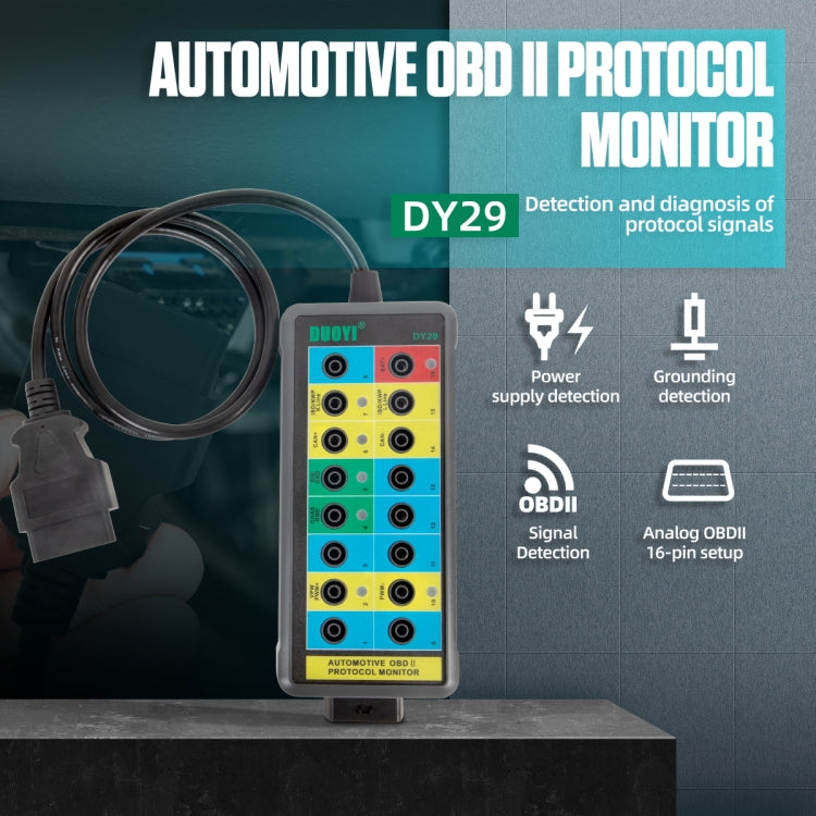 DUOYI DY29 Car OBD2 Diagnostic Protocol Detector Tester - free shipping - PMC TechLife - Order now!
