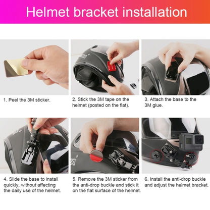 Cycling Helmet Adhesive Multi-Joint Arm Fixed Mount Set with J-Hook Buckle Mount & Adapter & Screw for DJI Osmo Action, GoPro HERO10 Black /9 Black / HERO8 Black /7 /6 /5 /5 Session /4 Session /4 /3+ /3 /2 /1, Xiaoyi and Other Action Cameras -  by PMC Jewellery | Online Shopping South Africa | PMC Jewellery