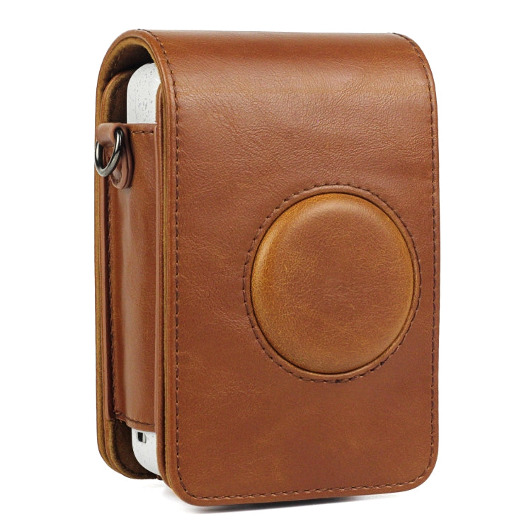 Full Body Camera Retro PU Leather Case Bag with Strap for FUJIFILM instax mini Liplay (Brown) - Leather Bag by PMC TechLife | Online Shopping South Africa | PMC TechLife