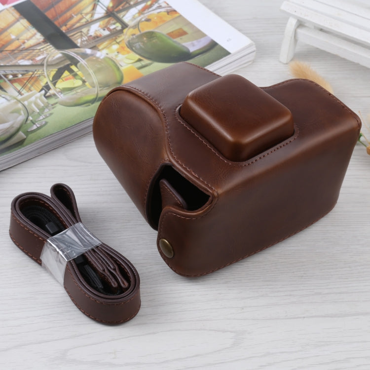 Full Body Camera PU Leather Case Bag with Strap for Olympus E-PL3 / E-PM1 (Coffee) - Leather Bag by PMC TechLife | Online Shopping South Africa | PMC TechLife | Buy Now Pay Later Mobicred