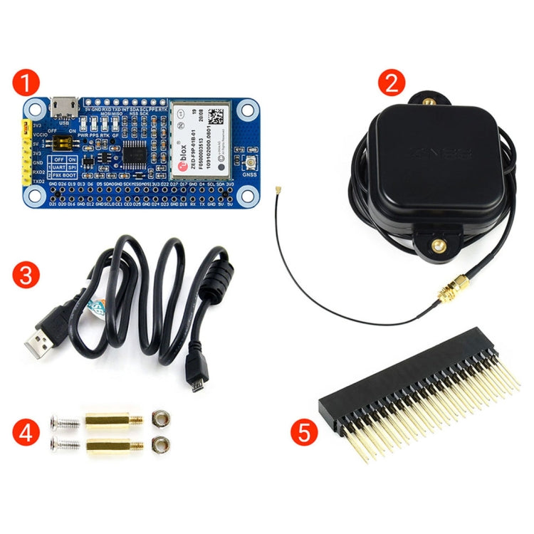 Waveshare ZED-F9P GPS-RTK HAT Centimeter Level Accuracy Multi-Band RTK Differential GPS Module for Raspberry Pi - Modules Expansions Accessories by WAVESHARE | Online Shopping South Africa | PMC Jewellery | Buy Now Pay Later Mobicred