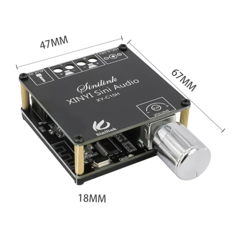 XY-C15H 20W Dual Channel HIFI Bluetooth 5.0 Stereo Digital Audio Power Amplifier Board with Shell - Breadboard / Amplifier Board by PMC TechLife | Online Shopping South Africa | PMC TechLife