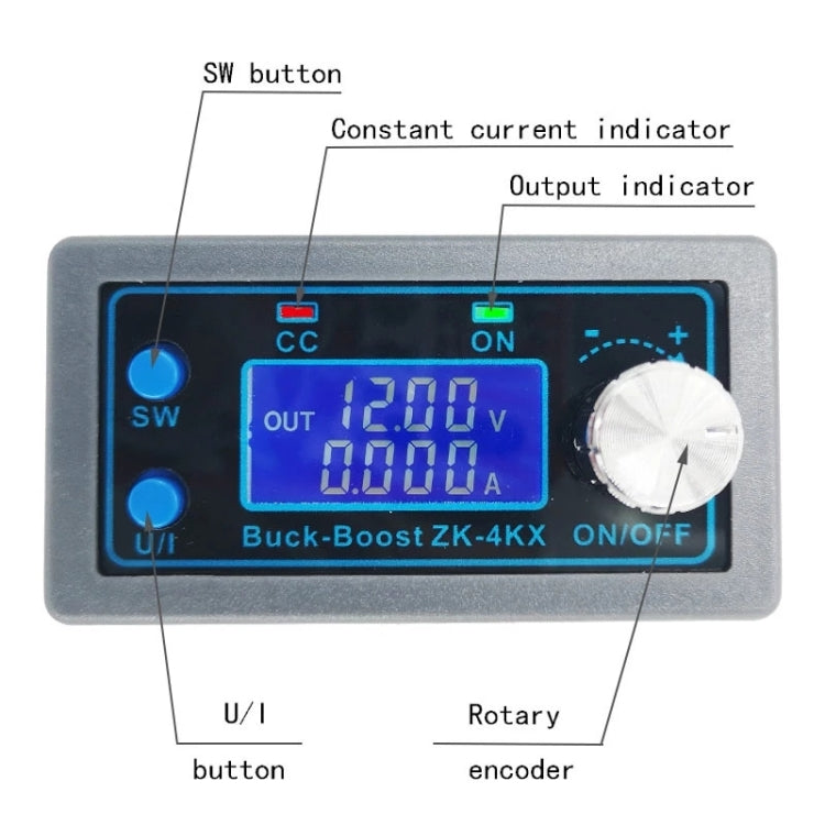 ZK-4KX CNC DC-DC Buck Boost Converter Module CC CV 0.5-30V 4A Adjustable Step Down Up Voltage Regulator - Current & Voltage Tester by PMC TechLife | Online Shopping South Africa | PMC TechLife | Buy Now Pay Later Mobicred