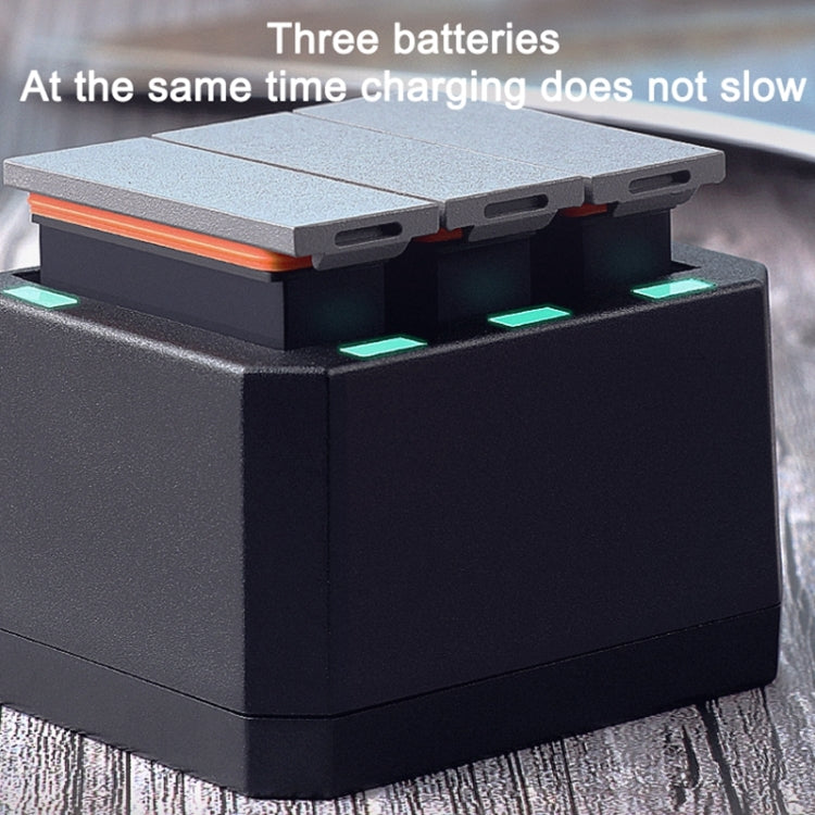 USB Triple Batteries Charger with LED Indicator Light for DJI OSMO Action(Black) - Cable & Charger by PMC TechLife | Online Shopping South Africa | PMC TechLife | Buy Now Pay Later Mobicred