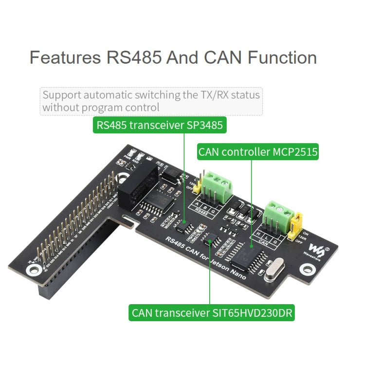 Waveshare RS485 CAN Expansion Board for Jetson Nano, Digital Isolation, Built-In Protection Circuit - Modules Expansions Accessories by WAVESHARE | Online Shopping South Africa | PMC Jewellery | Buy Now Pay Later Mobicred