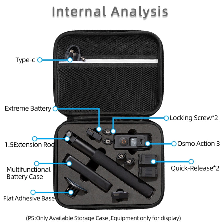For DJI Osmo Action 3 Carrying Storage Case Bag,Size: 24 x 19 x 9cm (Black) - Case & Bags by PMC TechLife | Online Shopping South Africa | PMC TechLife | Buy Now Pay Later Mobicred