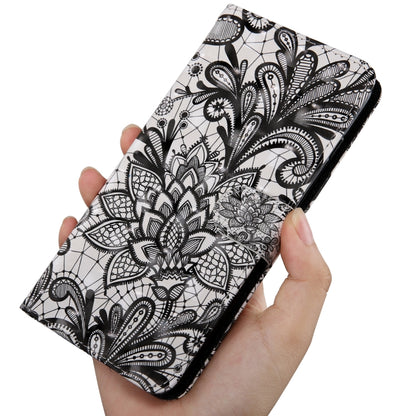 3D Painting Pattern Coloured Drawing Horizontal Flip TPU + PU Leather Case with Holder & Card Slots & Wallet, For:For Galaxy A40(Black Lace) - Galaxy Phone Cases by PMC Jewellery | Online Shopping South Africa | PMC Jewellery