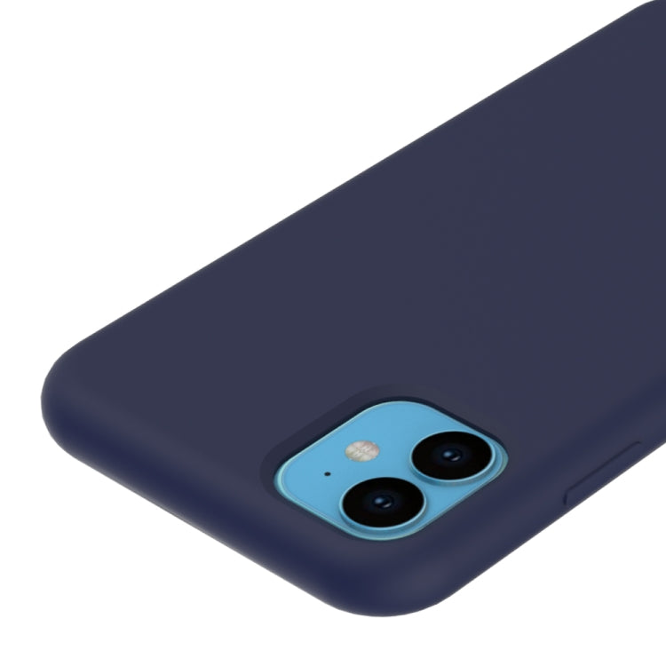 For iPhone 11 Solid Color Liquid Silicone Shockproof Case (Navy Blue) - iPhone 11 Cases by PMC Jewellery | Online Shopping South Africa | PMC Jewellery