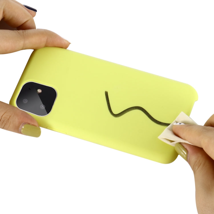 For iPhone 11 Solid Color Liquid Silicone Shockproof Case (Yellow) - iPhone 11 Cases by PMC TechLife | Online Shopping South Africa | PMC TechLife