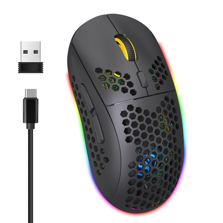 HXSJ T90 RGB Light Three-mode Wireless Gaming Mouse - Wireless Mice by HXSJ | Online Shopping South Africa | PMC TechLife | Buy Now Pay Later Mobicred