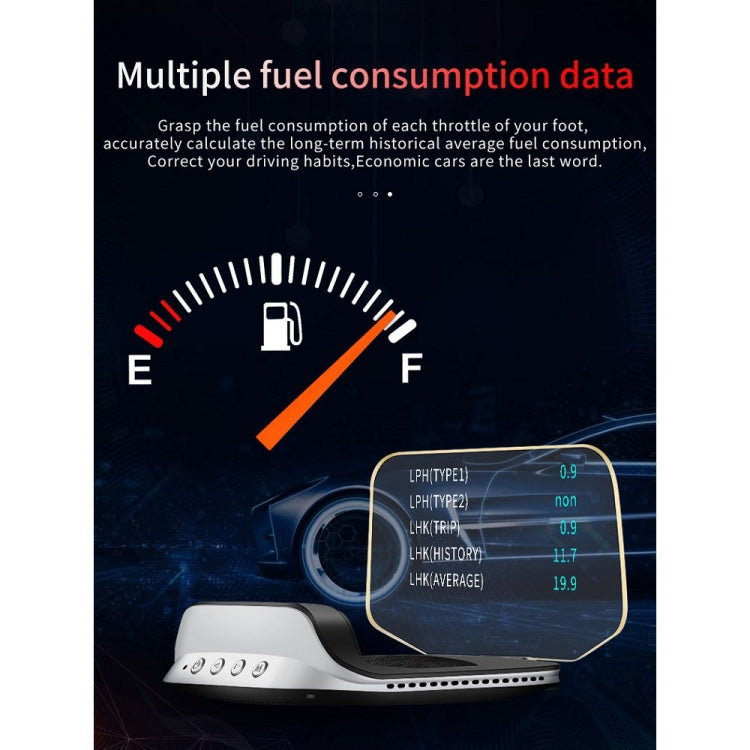 C3 OBD2 + GPS Mode Car Head-up Display HUD Overspeed / Speed / Water Temperature Too High / Voltage Too Low / Engine Failure Alarm / Fatigue Driving Reminder / Navigation Function - free shipping - PMC TechLife - Order now!