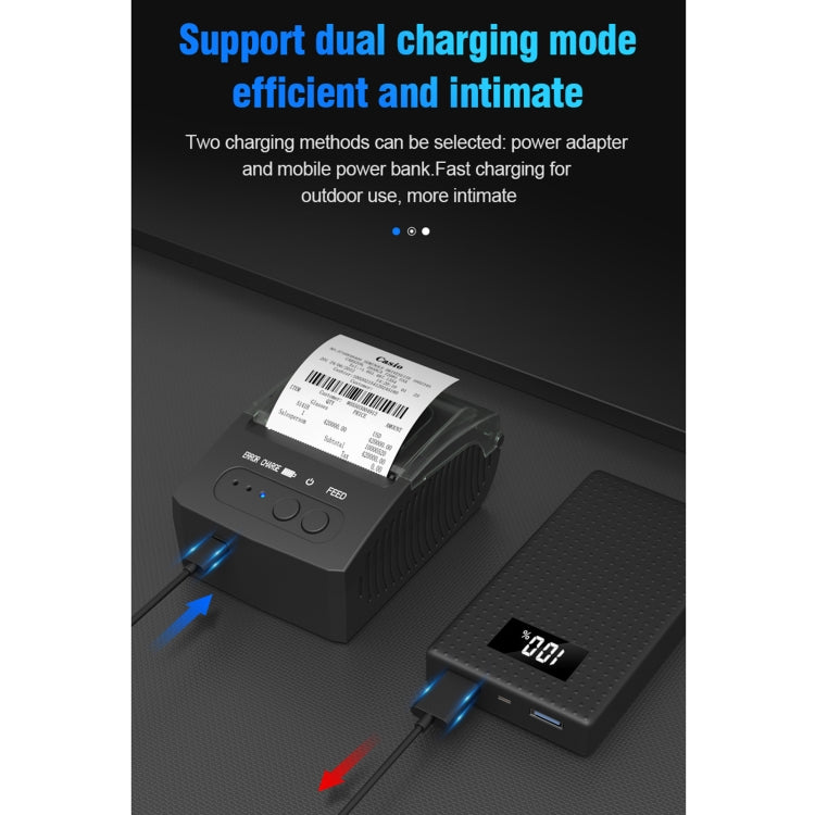5811DD 58mm Bluetooth 4.0 Portable Thermal Bluetooth Receipt Printer, EU Plug - free shipping - PMC TechLife - Order now!