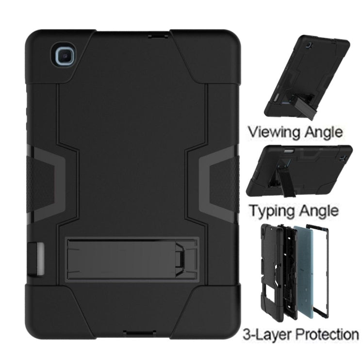 For Samsung Galaxy Tab S6 Lite P610 Contrast Color Robot Shockproof Silicon + PC Protective Case with Holder(Black) - free shipping - PMC TechLife - Order now!