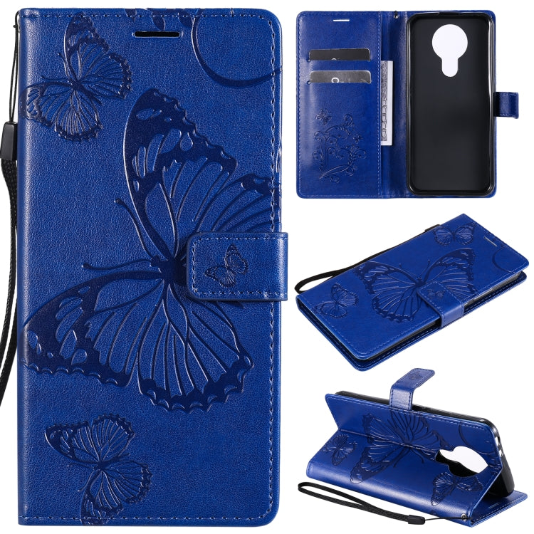 For Nokia 3.4 3D Butterflies Embossing Pattern Horizontal Flip Leather Case with Holder & Card Slot & Wallet(Blue) - free shipping - PMC TechLife - Order now!