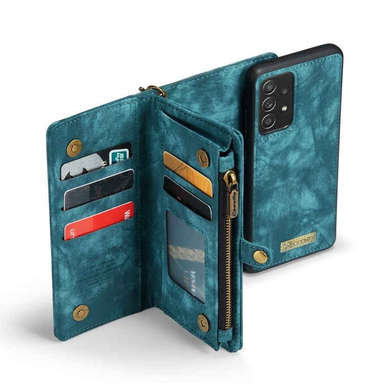 For Samsung Galaxy A52 5G / 4G CaseMe Detachable Multifunctional Horizontal Flip Leather Case, with Card Slot & Holder & Zipper Wallet & Photo Frame(Blue) - Galaxy Phone Cases by CaseMe | Online Shopping South Africa | PMC Jewellery | Buy Now Pay Later Mobicred