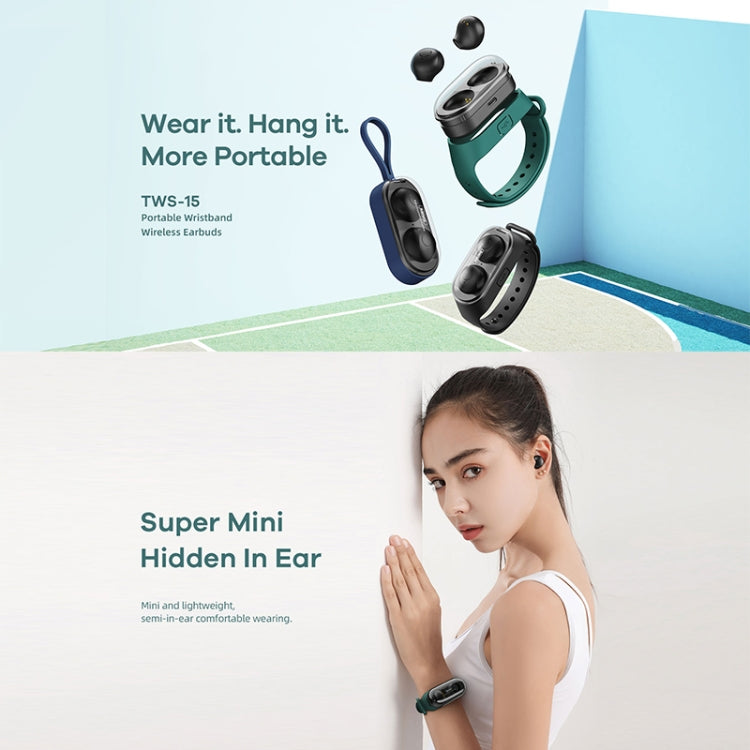 Remax TWS-15 Bluetooth 5.0 Portable Wristband Style True Wireless Stereo Earphone(Black) - free shipping - PMC TechLife - Order now!