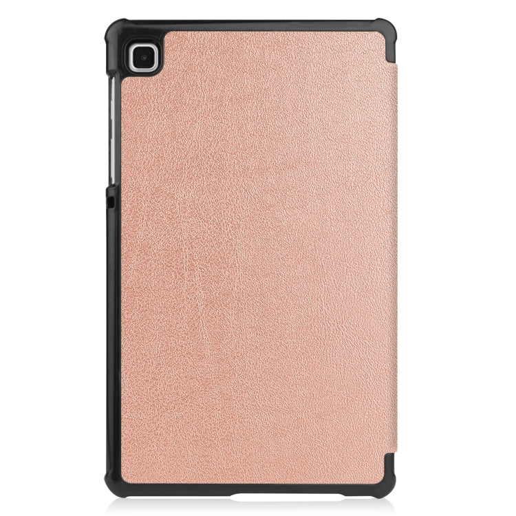 For Samsung Galaxy Tab A7 Lite T225 Custer Pattern Pure Color Horizontal Flip Leather Case with Three-folding Holder(Rose Gold) - free shipping - PMC TechLife - Order now!