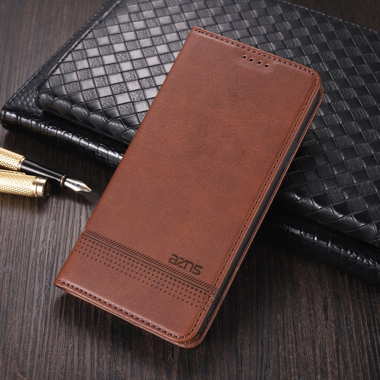 For OPPO A74 (5G) AZNS Magnetic Calf Texture Horizontal Flip Leather Case with Card Slots & Holder & Wallet(Dark Brown) - OPPO Cases by AZNS | Online Shopping South Africa | PMC Jewellery | Buy Now Pay Later Mobicred